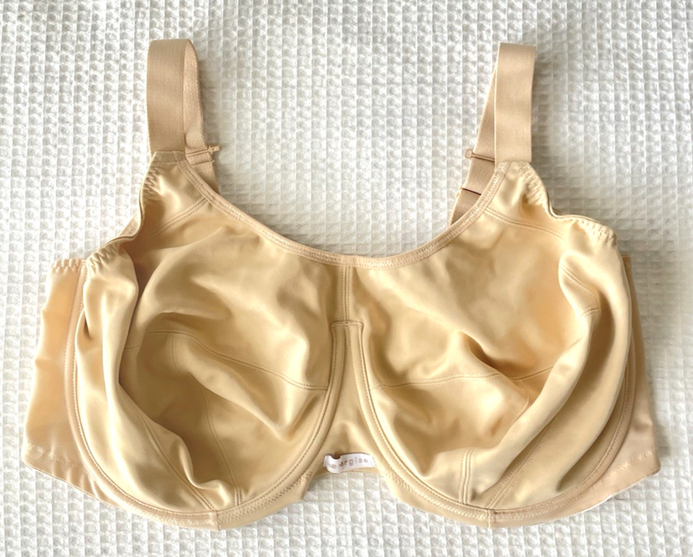 Elomi Energise Wired Sports Bra Size 44H High Impact Support Underwire Nude